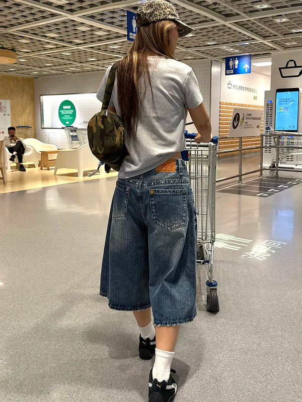 Metro Rinse Rebel Rivets Denim Shorts alternatif görünüm