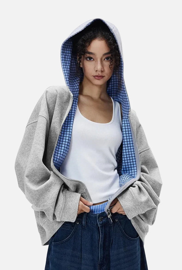 Check Shared Boxy Hoodie alternatif görünüm