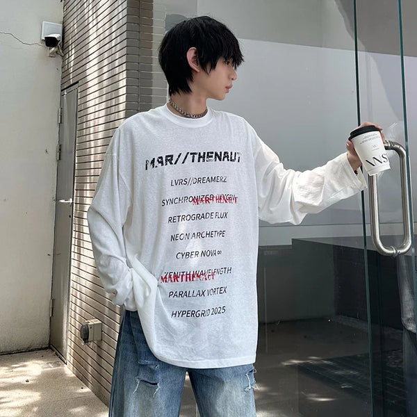 Long Collar Round Piece Statement T-Shirt alternatif görünüm