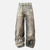 Western High Street 3D Print Bell Leg Denim