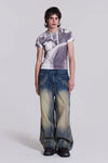 Vintage İspanyol Paça Jean Pantolon, kombin görünüm — Navra Wear