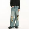 Faded Broken Hole Classic Leg Denim