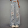 Women New Modern Tie Hole High Denim