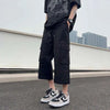 Relaxed Wide Leg Utility Denim Shorts