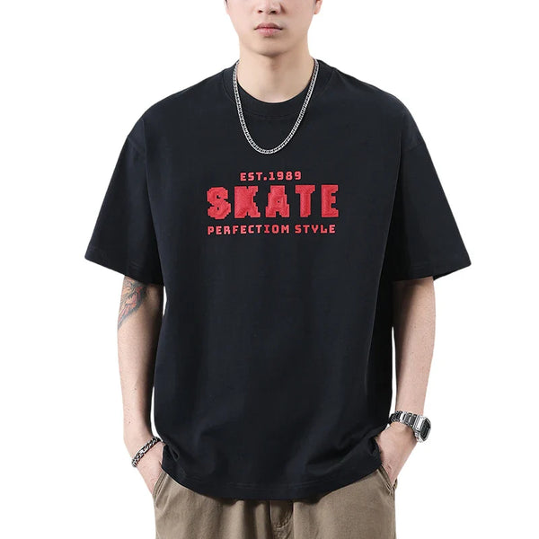 High-End Stars-Spangled Style Knitted Print T-Shirt