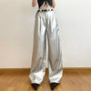 Silver Hip-Hop Leather Trousers