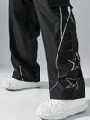 Trendy Relaxed Star Print Multi-Pocket Jogger