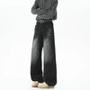 Yıkanmış Baggy Jean Pantolon, yakın çekim — Navra Wear