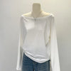 Cotton One-Shoulder Cozy Long Top