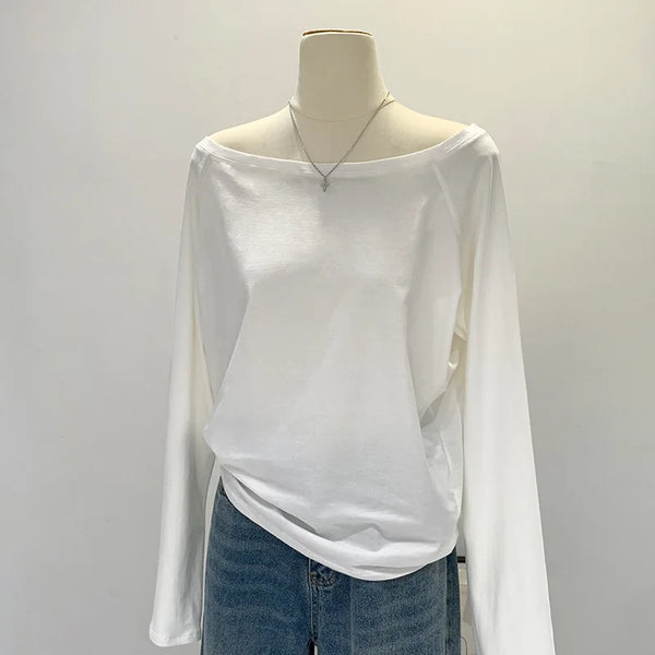 Cotton One-Shoulder Cozy Long Top alternatif görünüm