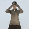 Retro-Faded Grit-Style Multi-Stripe Tattoo Print T-Shirt