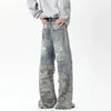 Chic Woodland Torn Mosaic Wide Denim