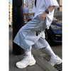 Blue Heavy-Duty Urban Beat 2000s Relaxed Denim Shorts
