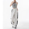 Çizgili Bol Kesim Jogger, model üzerinde — Navra Wear