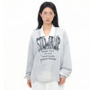 Turn-Of-Era Throwback Gray Letter Print Long Sleeve Shirt