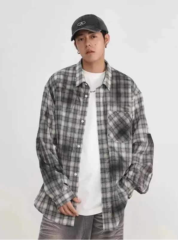 Smoke Plaid Fine Quality Fall Shirt