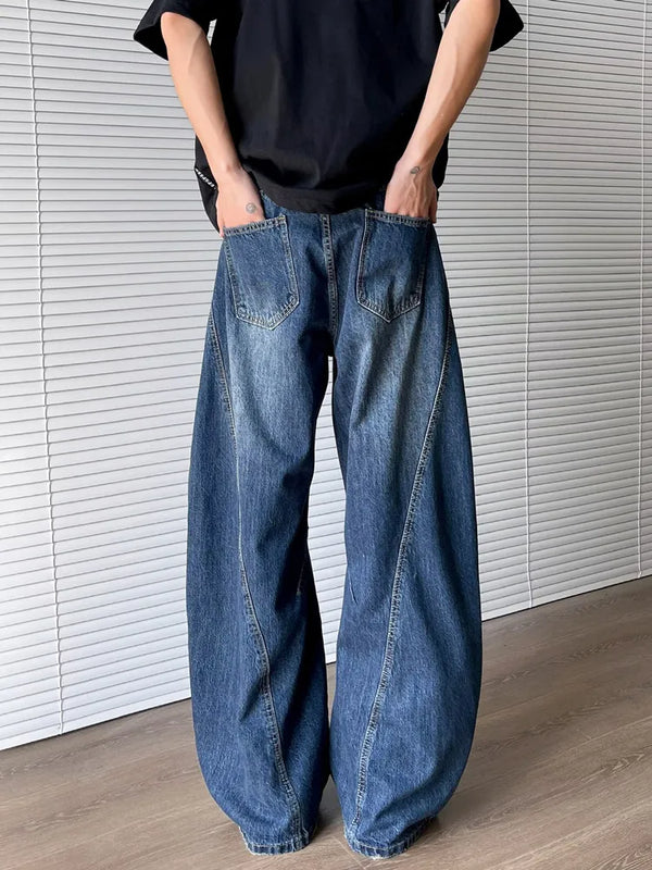 Work & Play Torn Blue Relaxed Stacked Denim alternatif görünüm