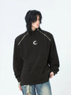 Fermuarlı Basic Sweatshirt, kombin görünüm — Navra Wear