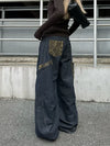 Leopar Desenli Jean Pantolon, yakın çekim — Navra Wear