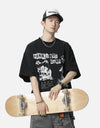 Turn-Of-Era Artwork Oversized Cotton T-Shirt
