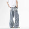 Torn Relaxed Graphic Printed Denim
