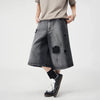Heavy-Duty Heritage Relaxed Casual Torn Denim Shorts