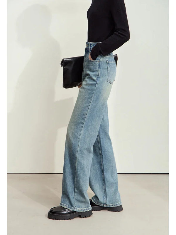 Amii Minimalism Leather Contrast Denim alternatif görünüm