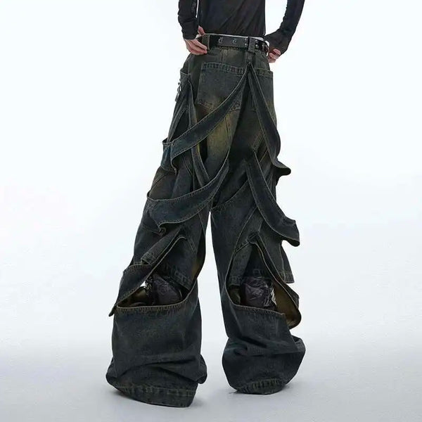 Heritage Mosaic Wornout Hollowed Out Denim alternatif görünüm