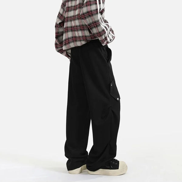 Chic Solid Unisex Street Pants alternatif görünüm