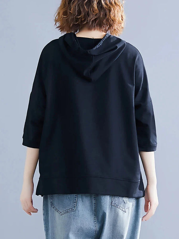 Script Hood Cute Casual Top alternatif görünüm