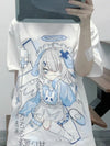 Cute Rising-Sun Cartoon Print Relaxed-Cut T-Shirt