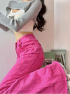 Pink 2000s High-Rise Bell Leg Denim