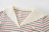Block-Style Navy Horizontal-Lines Energetic Sundaze Knit T-Shirt