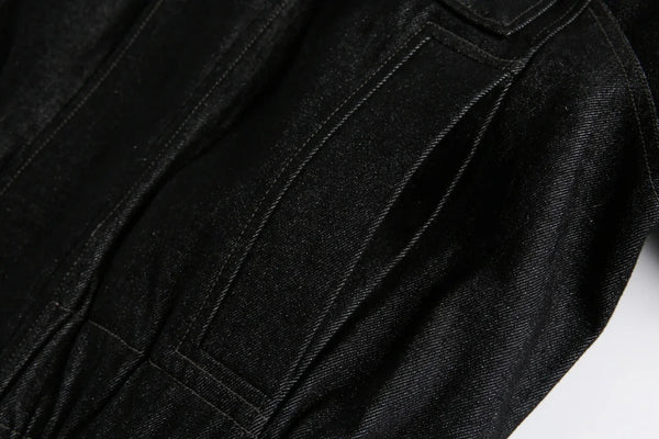Metro Spliced Dual-Layer Denim Jacket alternatif görünüm