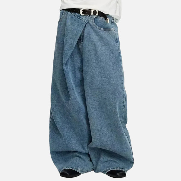 Durable Faded Relaxed Bell Leg Denim