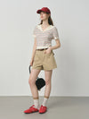 Block-Style Navy Horizontal-Lines Energetic Sundaze Knit T-Shirt