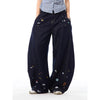 Comfortable Urban Beat Kpop Cartoon Print Bell Leg Denim