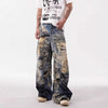 Classic 3D Printed Sleek Torn Bell Leg Denim