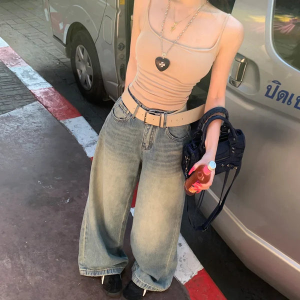2000s Cozy Blue Classic Bell Leg Denim alternatif görünüm