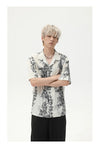 Floral Cuban Collar Retro Casual Top