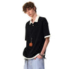 Old-Guard Snug Splicing Short Sleeve Sport-Collar Shirt