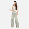 Classic Comfortable Tie-Edged High Waisted Denim
