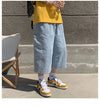 Kadın Baggy Jean Şort, yakın çekim — Navra Wear