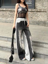 Perfect Fit Hollow Out Tie Up Bell Leg Denim