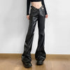 Metal Belt Gothic Leather Trousers