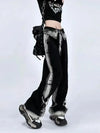 2000s High-Rise Contrast Color Bell Leg Denim