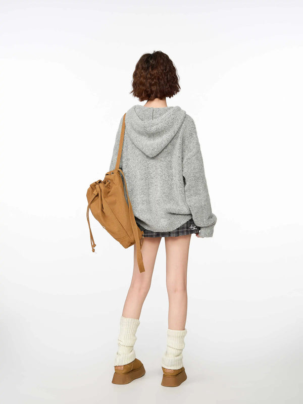 Classic Comfort Cozy Knitted Sweatshirt alternatif görünüm
