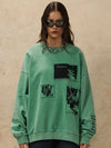 Patchwork Sweatshirt, kombin görünüm — Navra Wear
