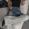 Faded Mosaic Bell Leg Denim Trousers