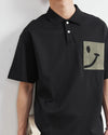 Colorblock Smiley Cartoon Sport-Collar Sundaze T-Shirt